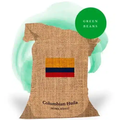An image of a bag of columbian hulia home roast beans