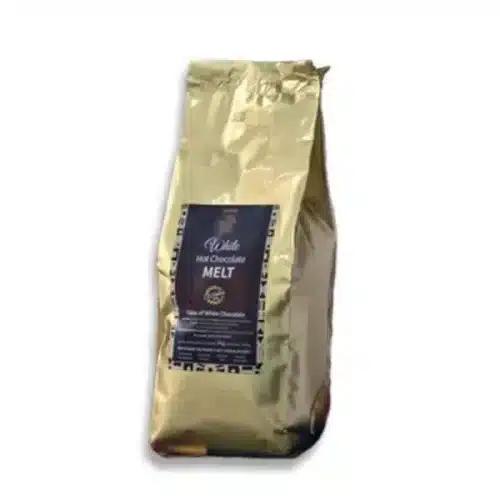 An image of a bag of white hot chocolate melt