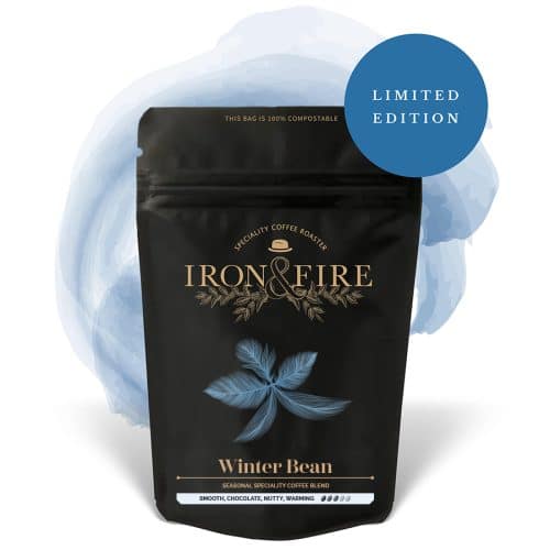 image of a black bag of coffee beans called Winter Bean.